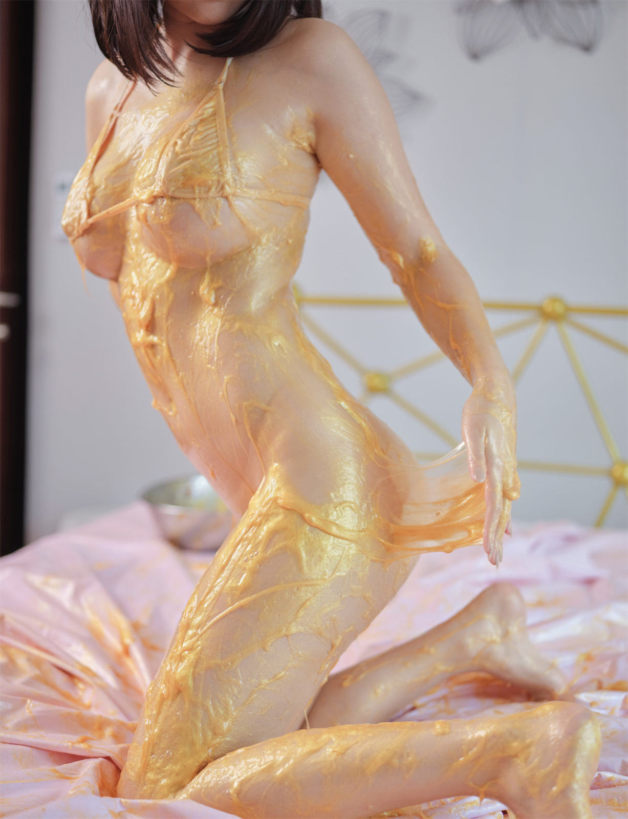 姜仁卿金色泳装100p