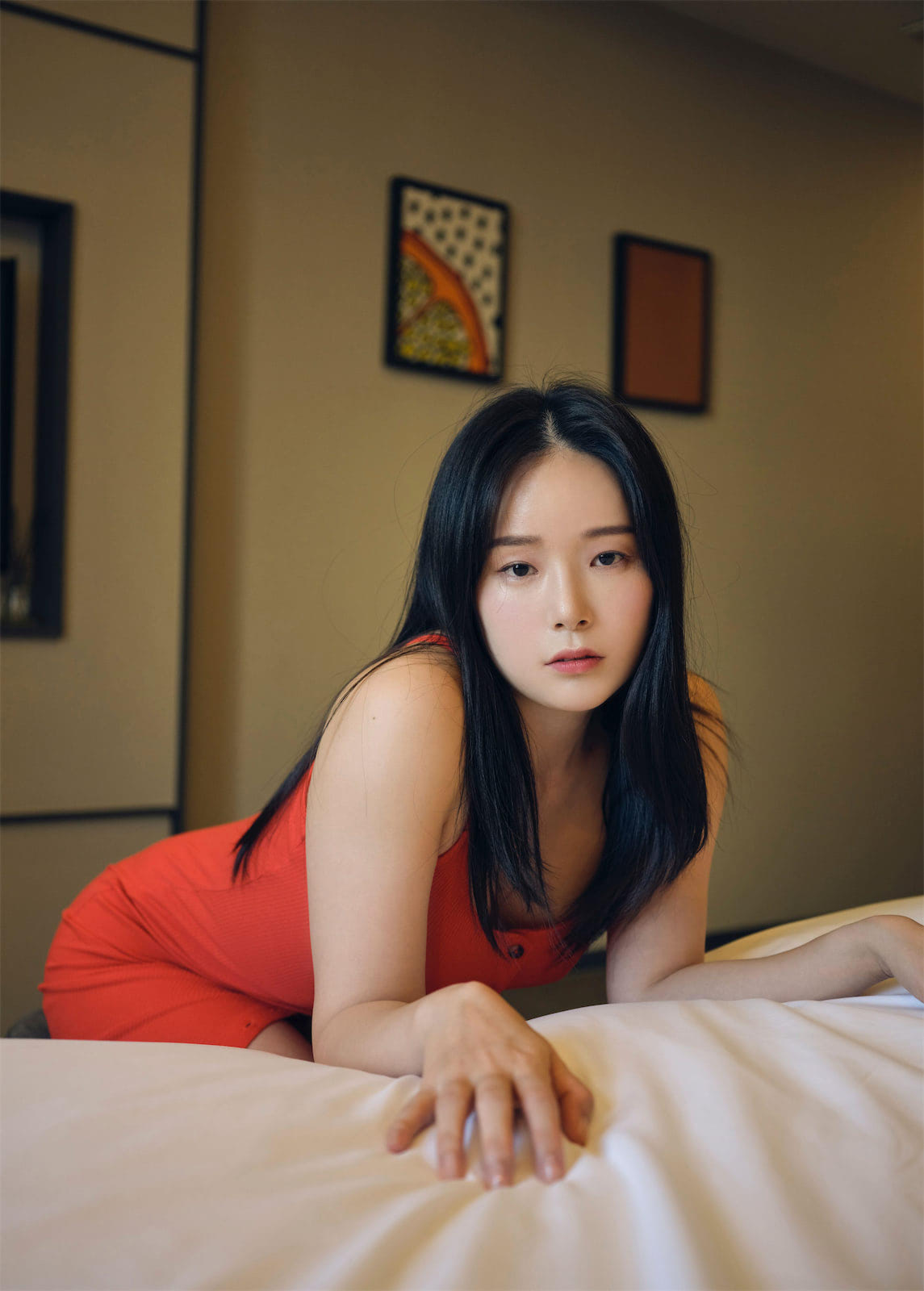 Pia烈红连衣裙74p