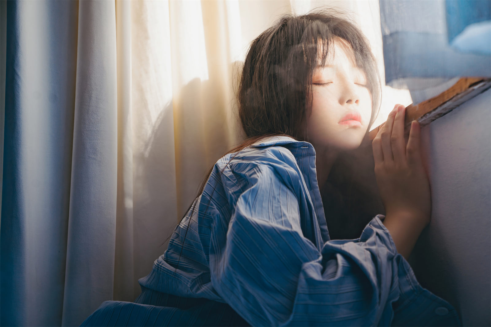 桜桃喵蓝衬衫44p