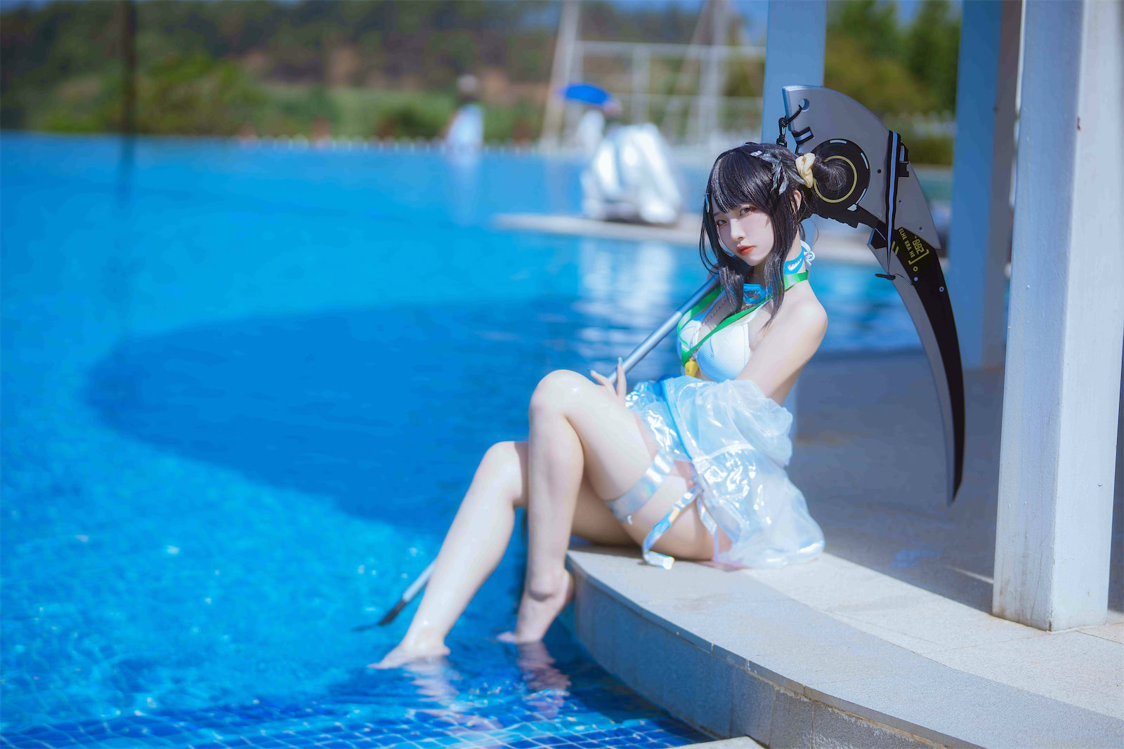 二佐Nisa明日方舟羽毛笔泳装25p