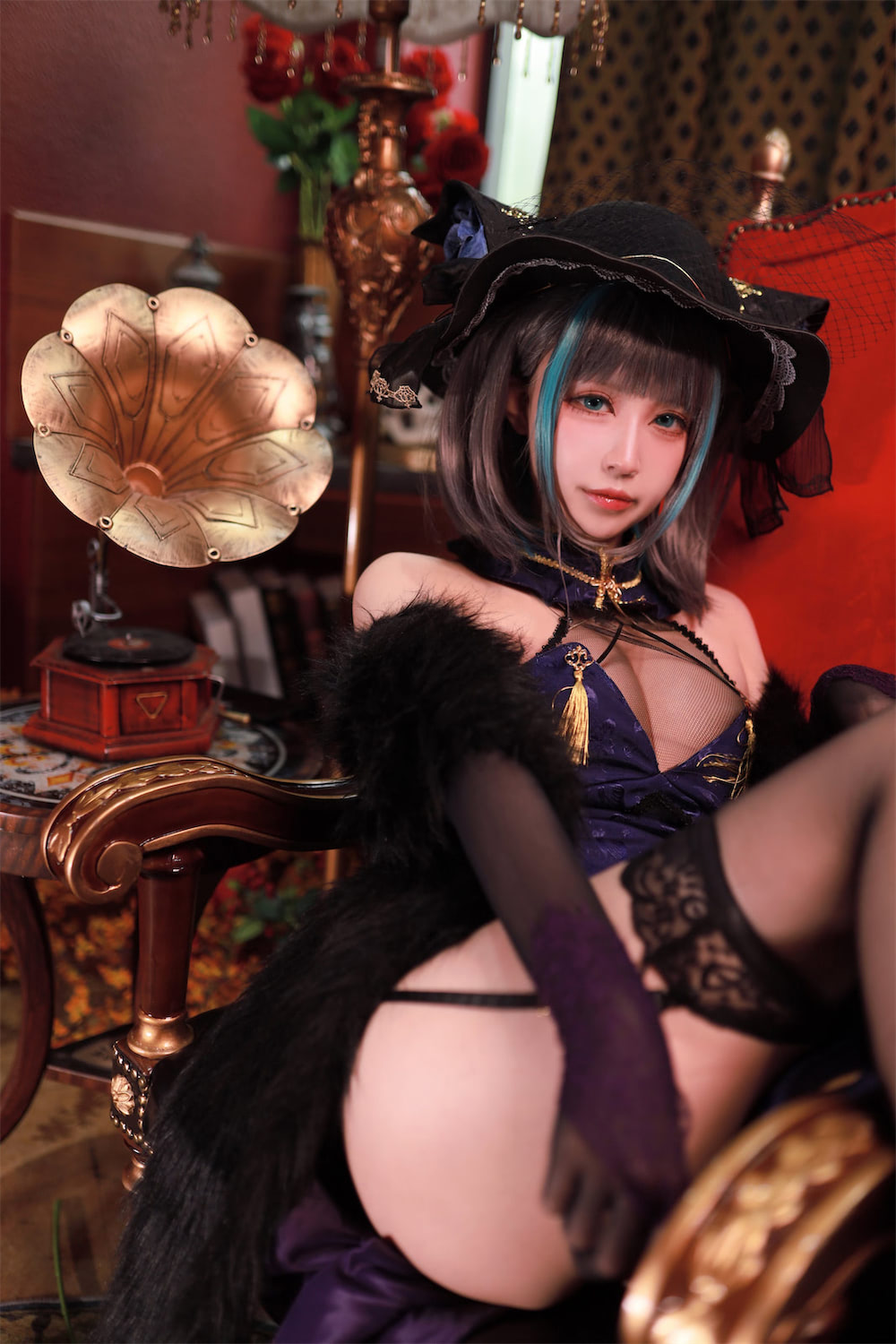 黑白御猫柴郡旗袍37p