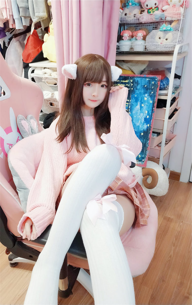 古川kagura初秋粉毛衣18p