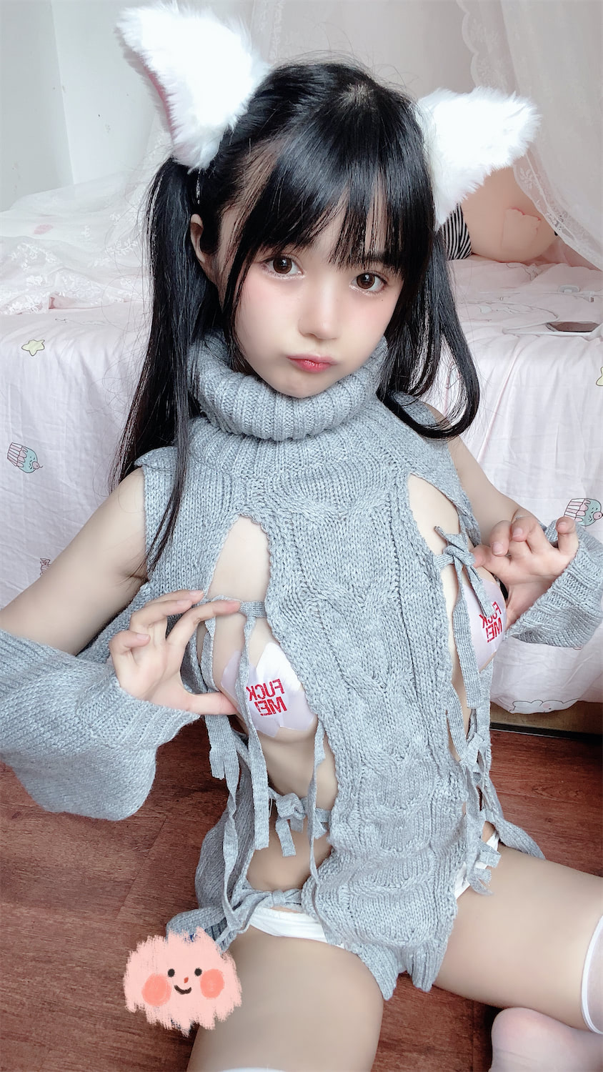 桜井宁宁露背毛衣猫50p1v